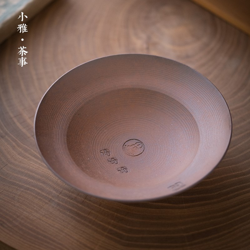 中式粗陶壶承 老岩泥茶承陶瓷茶承功夫茶具小型茶托盘瓷干泡台