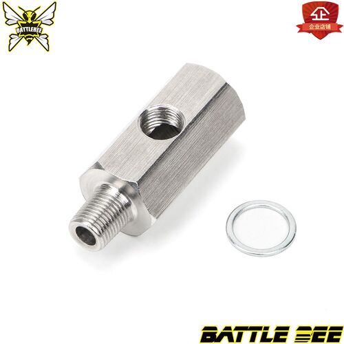 双孔油温油压表传感器三通接头1/8NPT不锈钢涡轮增压仪表传感接头