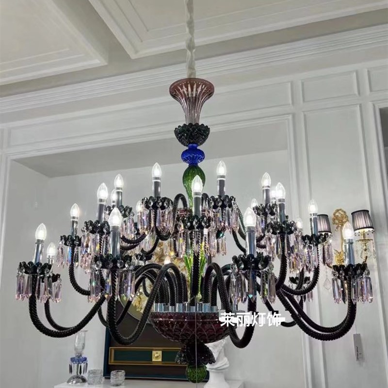 法式奢华K9一级水晶客厅多头吊灯酒店卧室灯样板房设计师欧式灯具