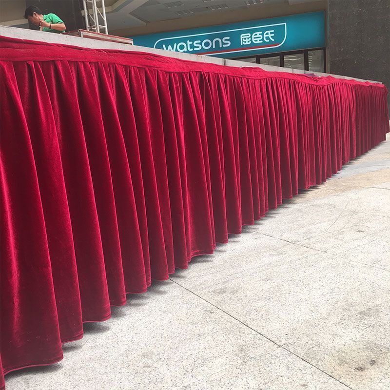 婚庆金丝绒布台裙 婚庆舞台桌裙婚庆T台展台围边围裙会议桌布