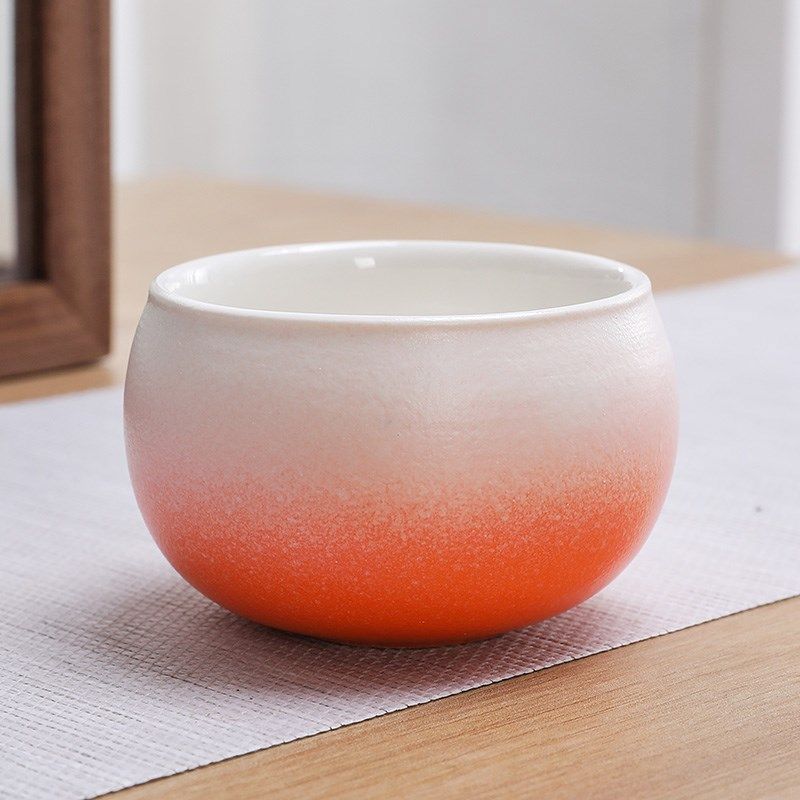 私人定制陶瓷茶杯品茗杯茶盏单杯子主人杯中式纯色小茶碗刻字姓氏