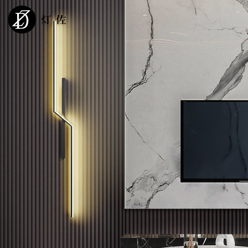 2023年新款现代简约极简长条壁灯卧室床头客厅格栅电视背景墙壁灯