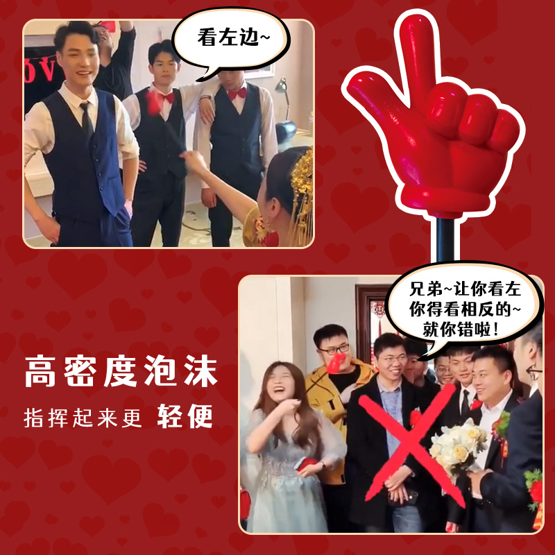 结婚接亲整蛊新郎游戏道具大拇指东看西女方堵门搞笑年会团建用品