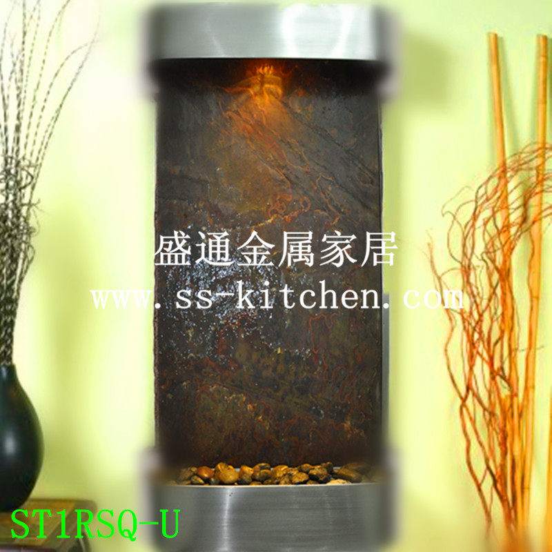 欧式壁挂流水喷泉 家居装饰画 欧美挂件 背景装饰 流水墙加湿器