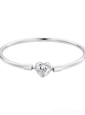 高档原圆d头手镯i9y珠子手錬基础炼简约25纯银情侣饰品小创众轻奢