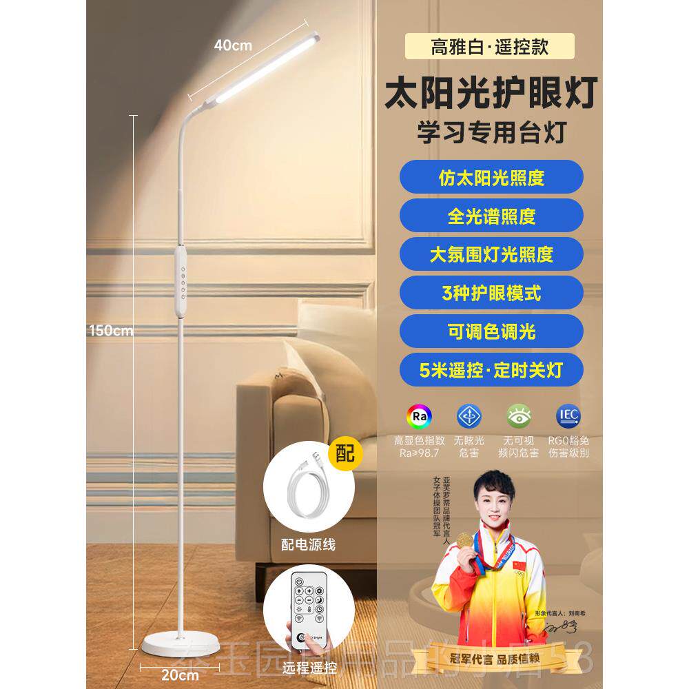 高档客厅落地灯沙发读旁边高级感家用氛卧室气床头灯护灯眼阅立式
