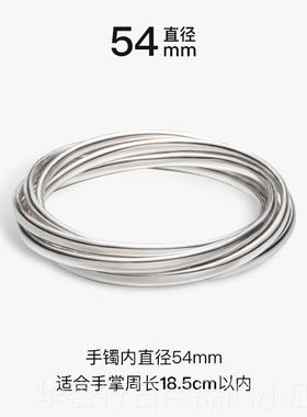 正品觉小众设计师镯款个性经手镯女素五环子典百搭925银镯
