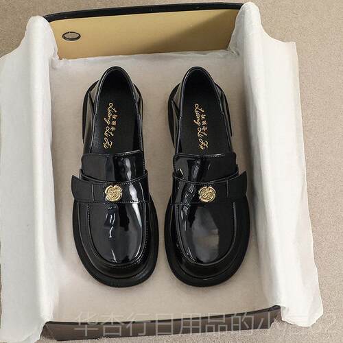 正品黑色小鞋女205新款春季覆古平底鞋英伦2乐福皮鞋单真皮软底一