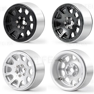 SCX10三代飞吧轮毂 90046 2.2寸1.9寸仿真金属锁胎夹胎轮毂 TRX4