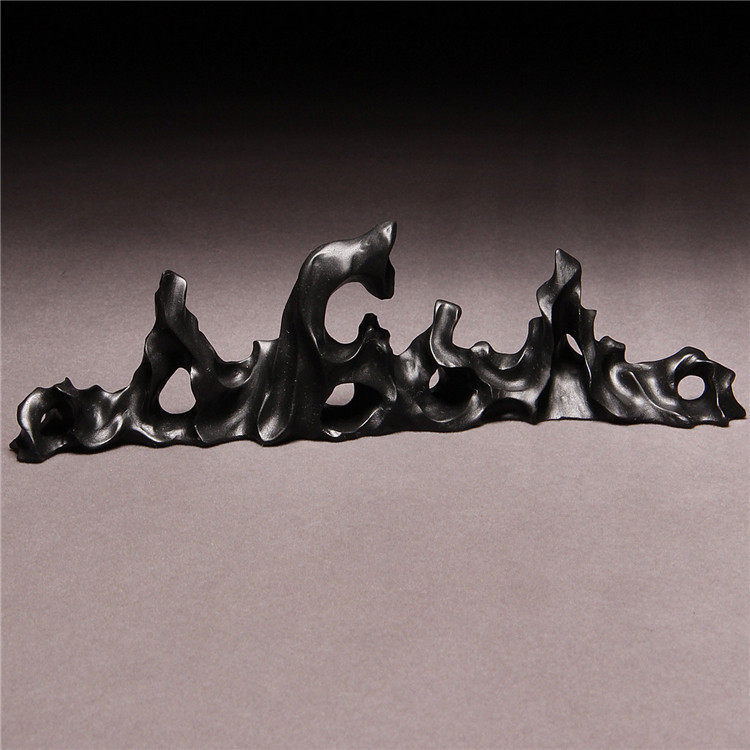 匠心文房 砚石笔搁全手工雕刻 歙砚原石笔搁笔架山收藏原石端砚