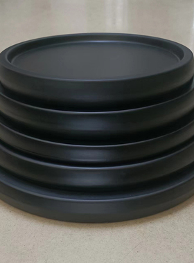 防水花盆鱼缸底座圆形竹木底托花瓶奇石工艺品摆件盆栽展示盘