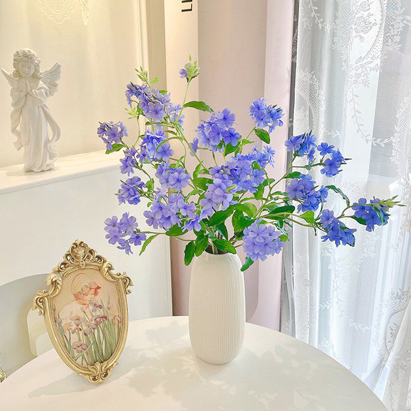 蓝雪花仿真花假花客厅摆设花艺摆件高端餐桌花摆花装饰花仿生花