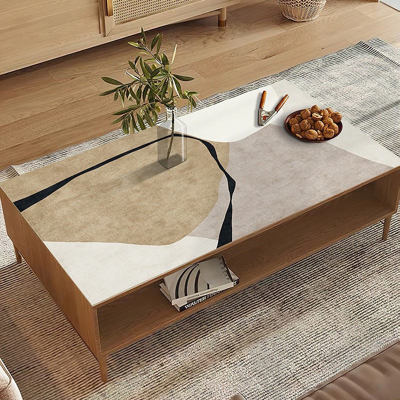 侘寂风茶几桌布台布餐边柜防水防油免洗长方形皮革电视柜客厅桌垫