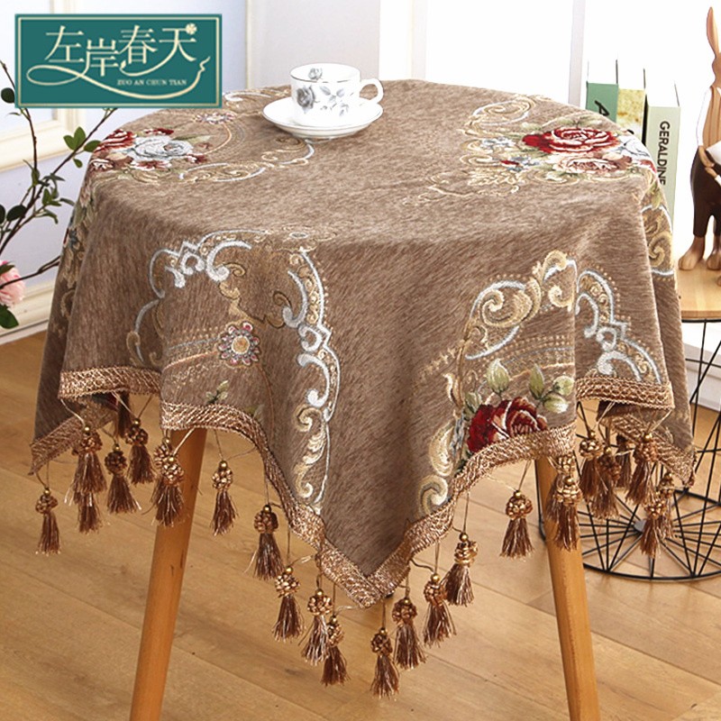 欧式餐桌布台布小圆桌桌布布艺家用圆形方桌正方形圆茶几布长方形