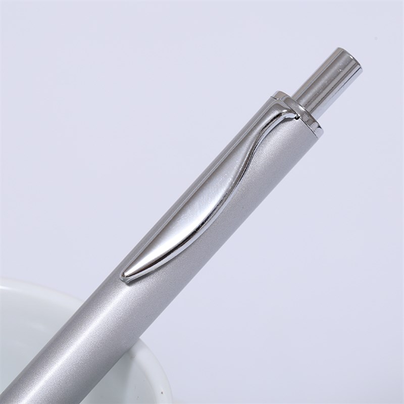 按动金属笔银色商务蓝色圆珠笔黑色原子笔书写文具油性办公笔