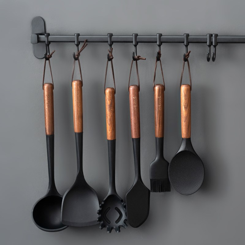 硅胶厨具木柄锅铲不粘锅专用炒菜铲子家用汤勺饭勺炒勺漏勺装