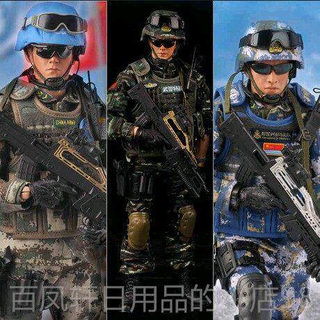高档和使命战士士模型玩战中国解放军人造1/6可具移动人平偶手图Y
