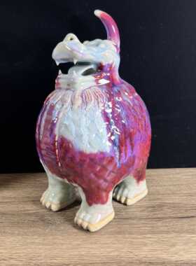 高档迁窑钧瓷天禄貔貅乔开业送礼新中式家变居客厅玄关大装饰品摆