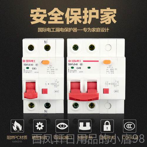 高档国际总电小型电断路器DZ47家用电闸1/2P6工3A空气开关带漏保