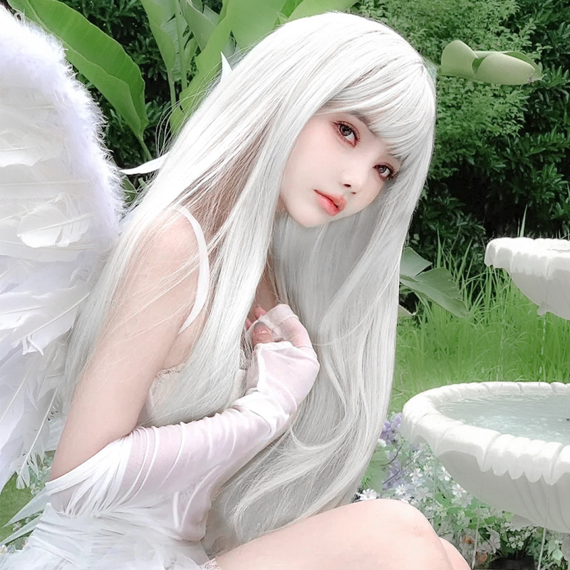白凝冰假发女长直发网红lolita日常修脸jk少女自然全头套cos假发