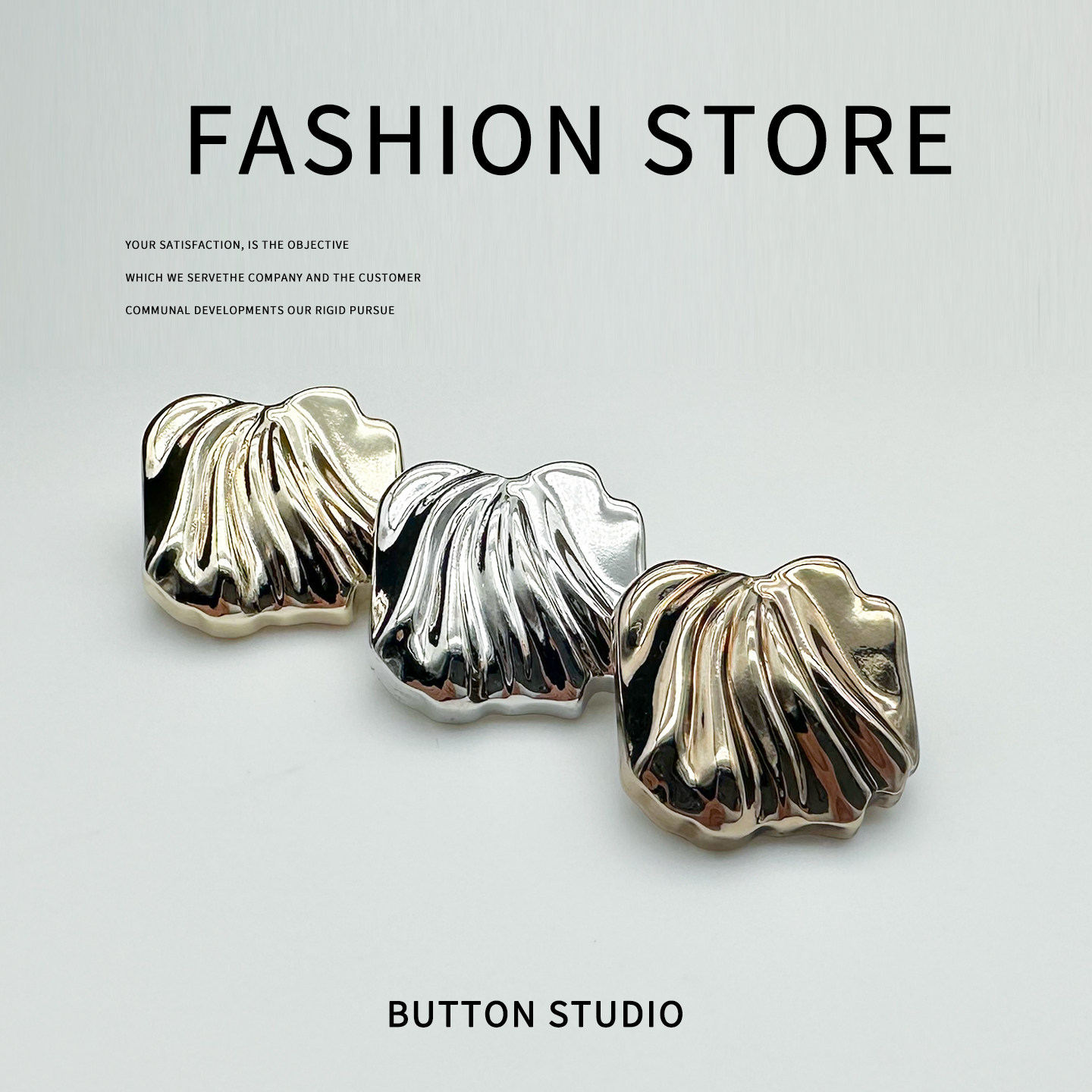 个性简约开衫大衣毛衣装饰扣子小众设计高档轻奢金属纽扣