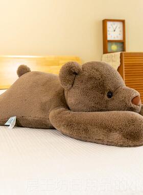 正品趴趴白色北布极小熊抱枕毛女生睡觉超软绒玩具熊娃娃超萌玩偶