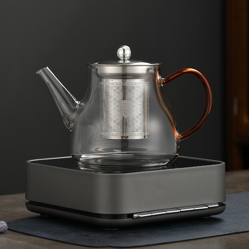 功夫家用电陶炉加厚耐热玻璃煮茶壶围炉茶具套组煮茶器电热泡茶炉