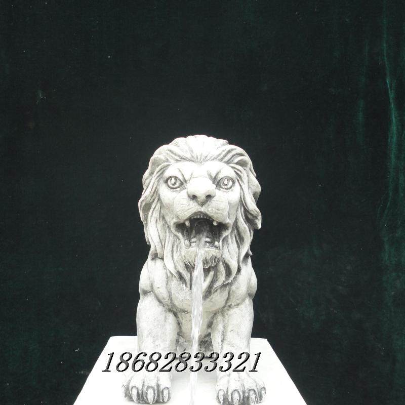 促销现代鱼池水景假山装饰动物摆设仿真狮子流水喷泉工艺品摆饰