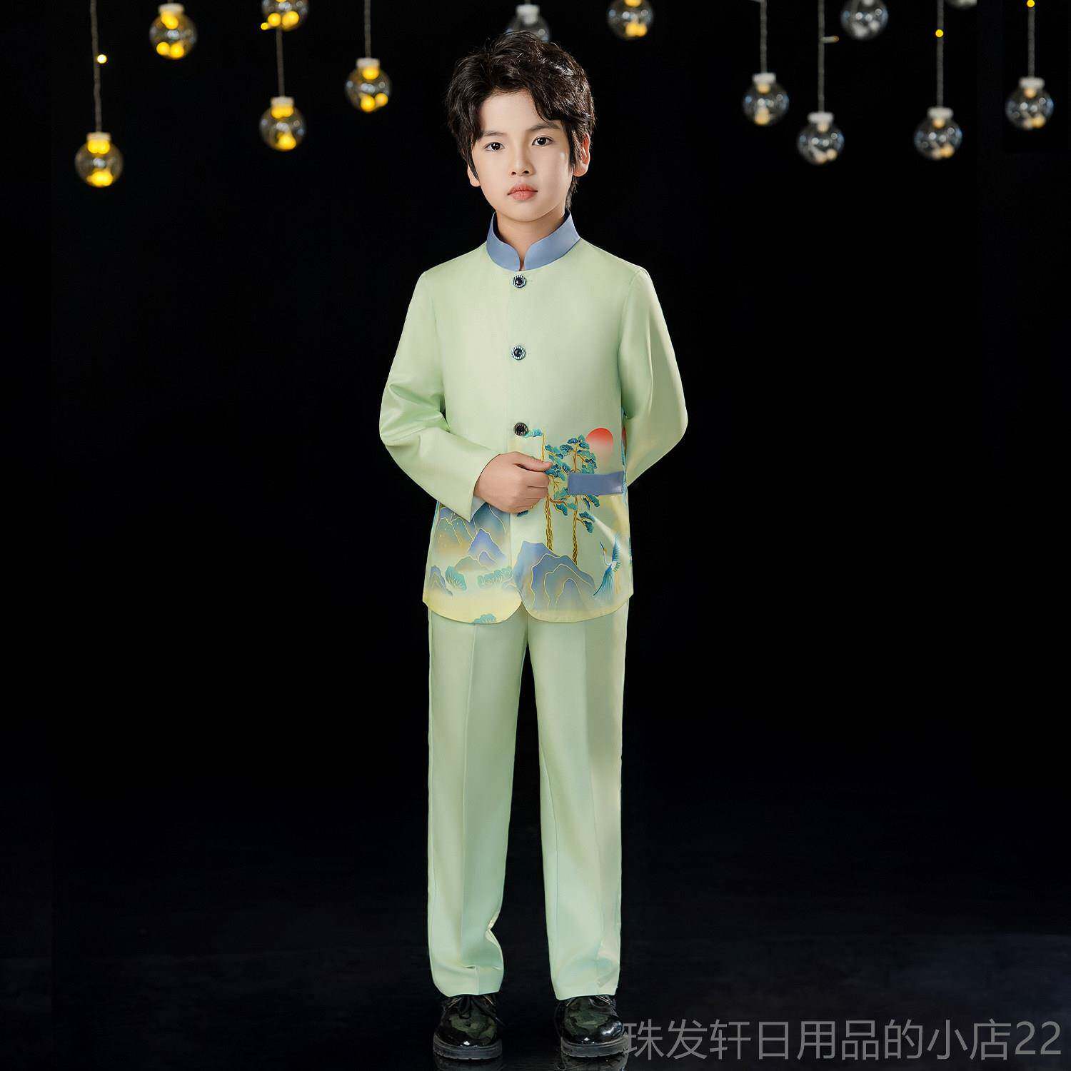 高档儿诵童合唱服演出服中小学生中国上山大风合唱礼服诗歌春朗表