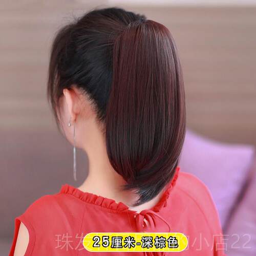 高档高马尾假发的妇，假头发女，尾，短内扣，模拟头发，马尾，全