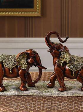 高档欧式奢关件华高端大象摆美式复别古花瓶三件套墅客厅玄柜子装