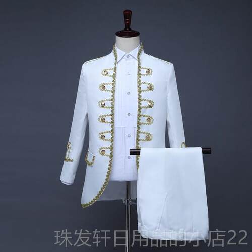 高档室欧洲钮扣宫表演服装男持装男装工作主题主人燕尾舞台表演服