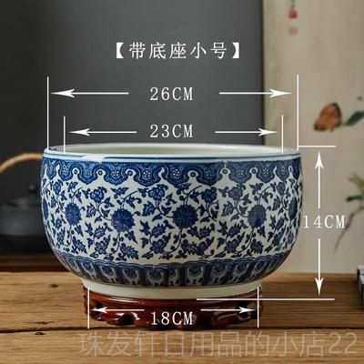 高档景德镇经典鱼缠枝莲仿古缸瓷瓷盆缸花钵口开放式设计部造型独