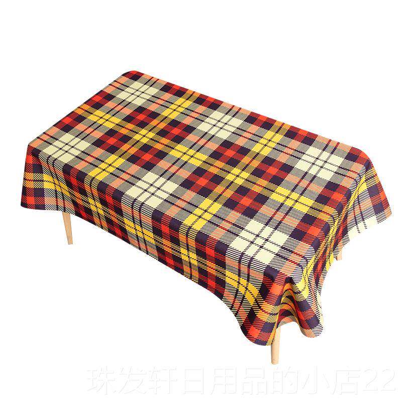 高档圣诞桌格布防水咖的啡布餐厅棉桌麻新年红格桌布斯堪纳维亚