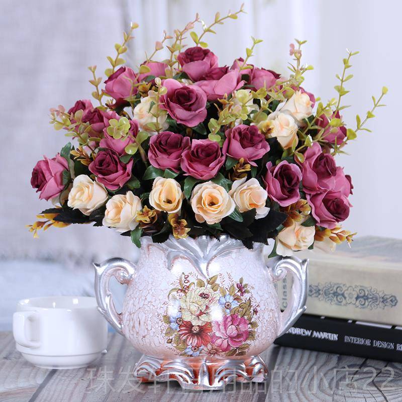 高档假花的仿式真花摆摆设茶几花艺客厅欧空调柜机上摆花高级装饰