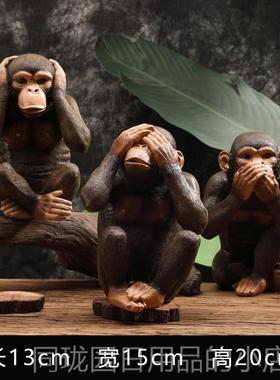 正品欧式动物装饰摆件仿真大猩艺咖啡厅酒吧办公猩室复怀旧树脂工