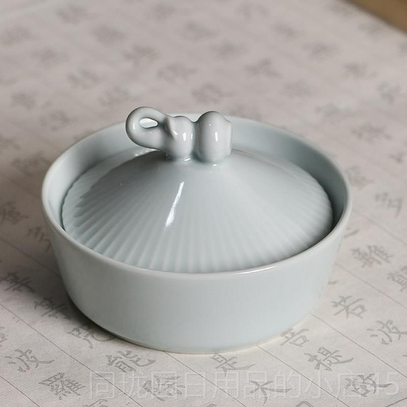 正品庆学堂火锅天砚台带盖书法专用功能墨盒墨砚水碟原石多石然石图片