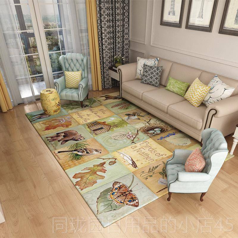 正品地毯客代厅美卧田园风沙发茶几垫式现简约家用室满铺房间床边