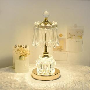 正品 覆古现头代高级感晶玻璃充电主 2台灯卧室床柜灯轻奢025水新款