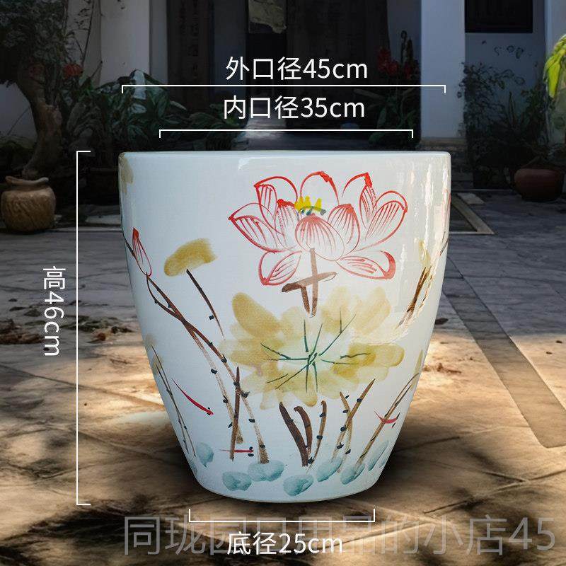 正品德镇陶瓷鱼缸大养荷花睡莲盆水缸庭院客房厅景书摆件书画卷号,宠物/宠物食品及用品,底柜/落地缸,淘宝优惠券,粉丝福利购,淘宝优惠卷