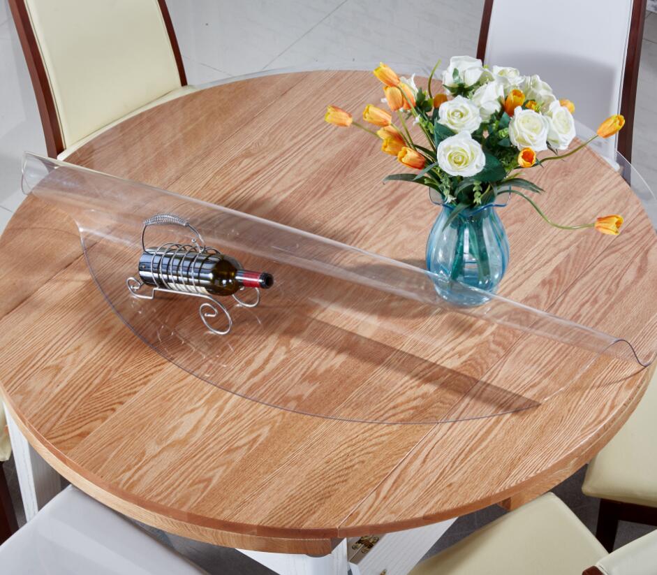 定制进口椭圆形PVC透明圆桌台胶水晶板软质玻璃塑料餐桌面茶几垫