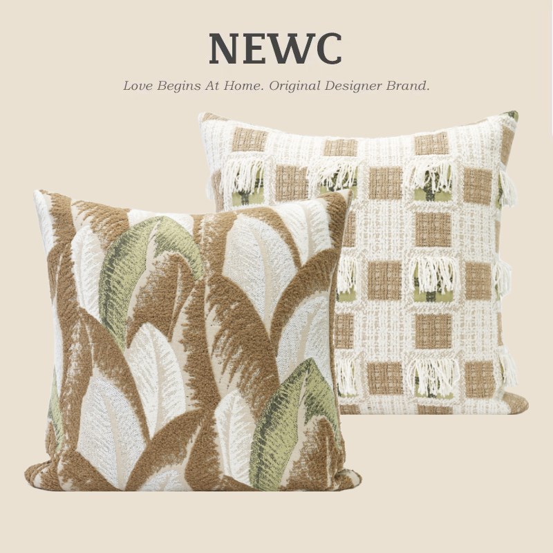 NEWC新宸优品 现代奶油风创意抱枕客厅沙发飘窗雪尼尔簇绒靠垫