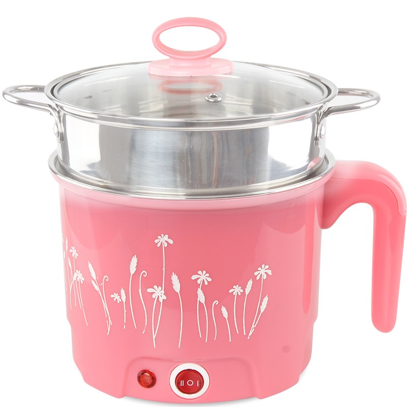 200瓦宿舍小功率电煮锅不锈钢煮面寝室迷你小型电热锅泡面火锅1人