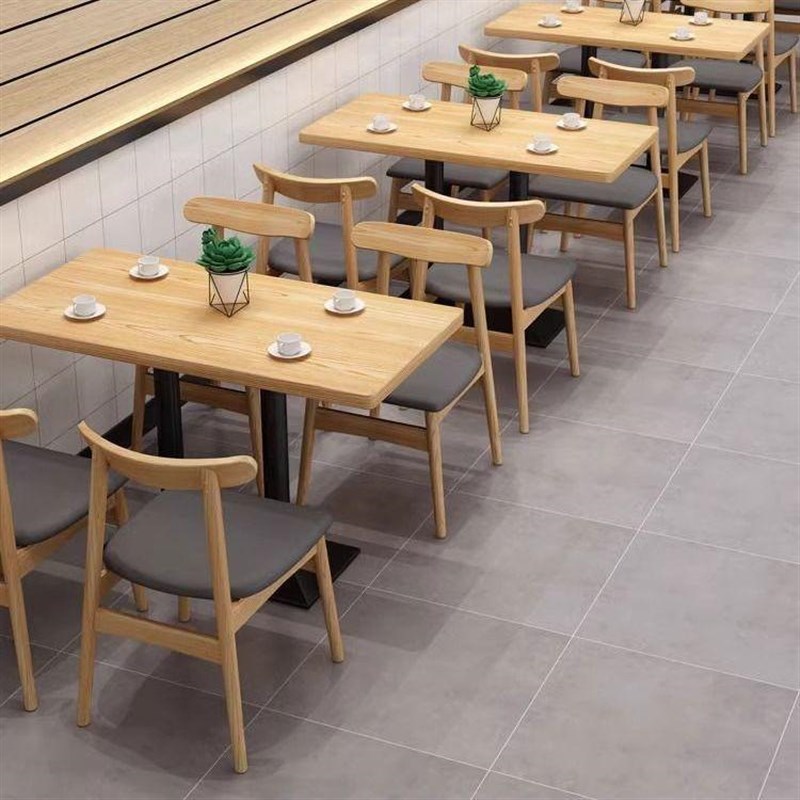 定制主题餐厅小吃面馆烤肉汉堡火锅食堂靠墙卡座沙发实木桌椅