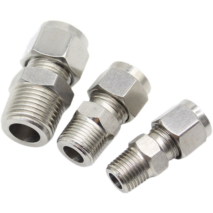 卡套直通不锈钢管直通管接头6-PT1/4/RC1/8转8PC10-ZG3/8卡箍油嘴