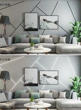 12vled灯带线条灯明装线型嵌入式线条灯黑色铝槽客厅衣柜线形灯条