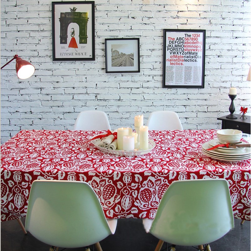 中式高档民族青花桌布复古餐桌布 布艺台布 茶几布盖布 支持订做