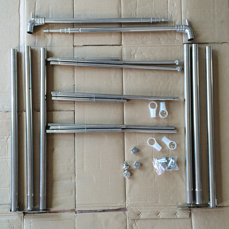 32MM伸缩蚊帐落地支架配件钓鱼杆弧形28MM加粗加厚不锈钢1.251.8