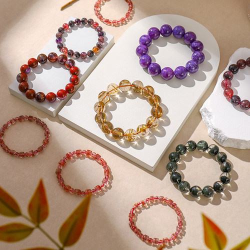 水晶手链高瓷项链吊坠紫色水晶单圈多圈手串直播5