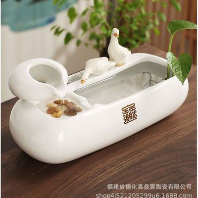 陶瓷小型流水摆件流水循环鱼缸自动循环猫咪饮水器桌面办公室摆件